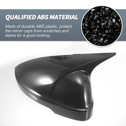 Pair Rearview Mirror Cover Overlay Black Carbon Fiber for Volkswagen Passat