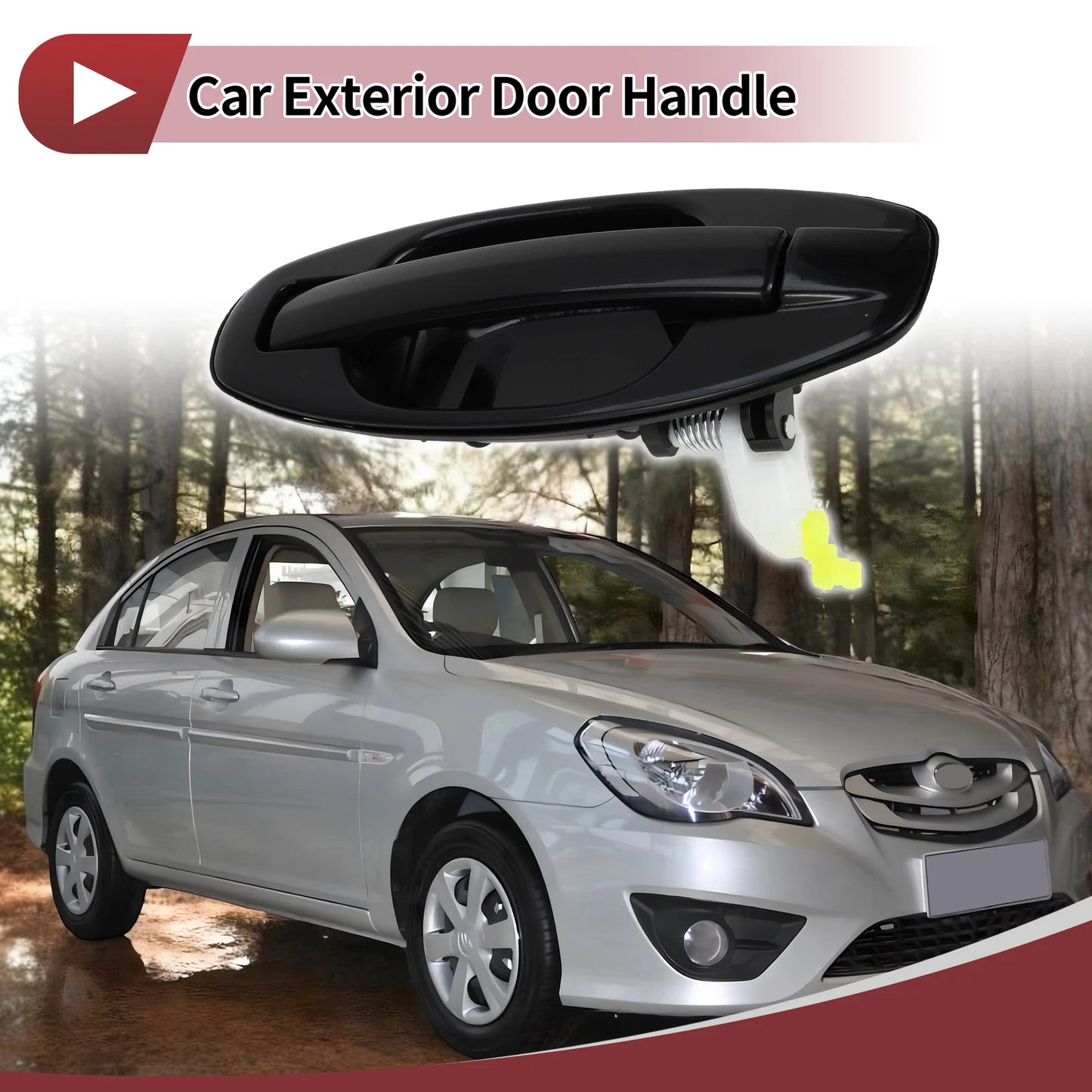 Exterior Door Handle for Hyundai Santa Fe (2013–2018) Rear Right No. 8265026000 Black
