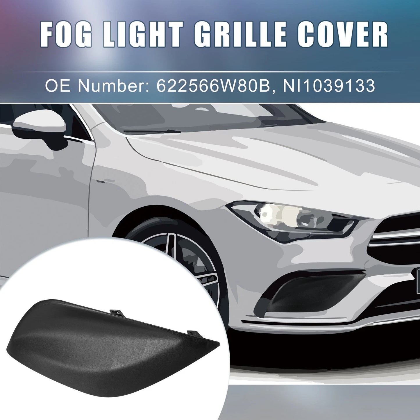 Front Right Fog Light Grille Cover 622566W80B NI1039133 for Nissan Versa (2015–2018)