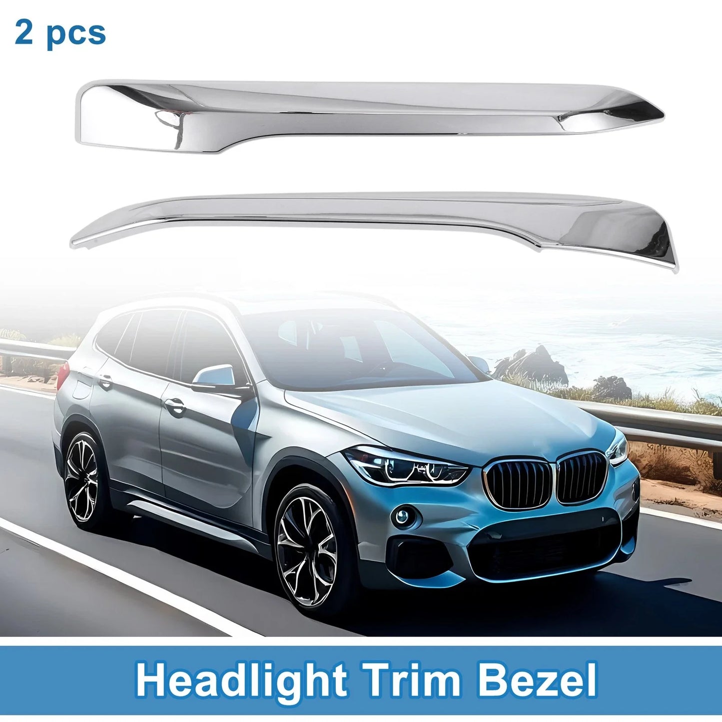 Front Left/Right Headlight Trim Bezel for BMW X1 F48 (2016-2019)