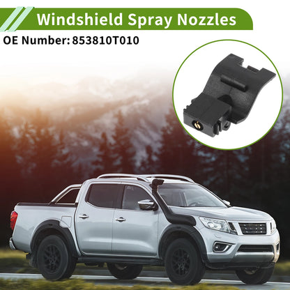 Set of 2 Front Windshield Washer Nozzles for Toyota Sienna Venza (2011–2020) No. 853810T010 Black