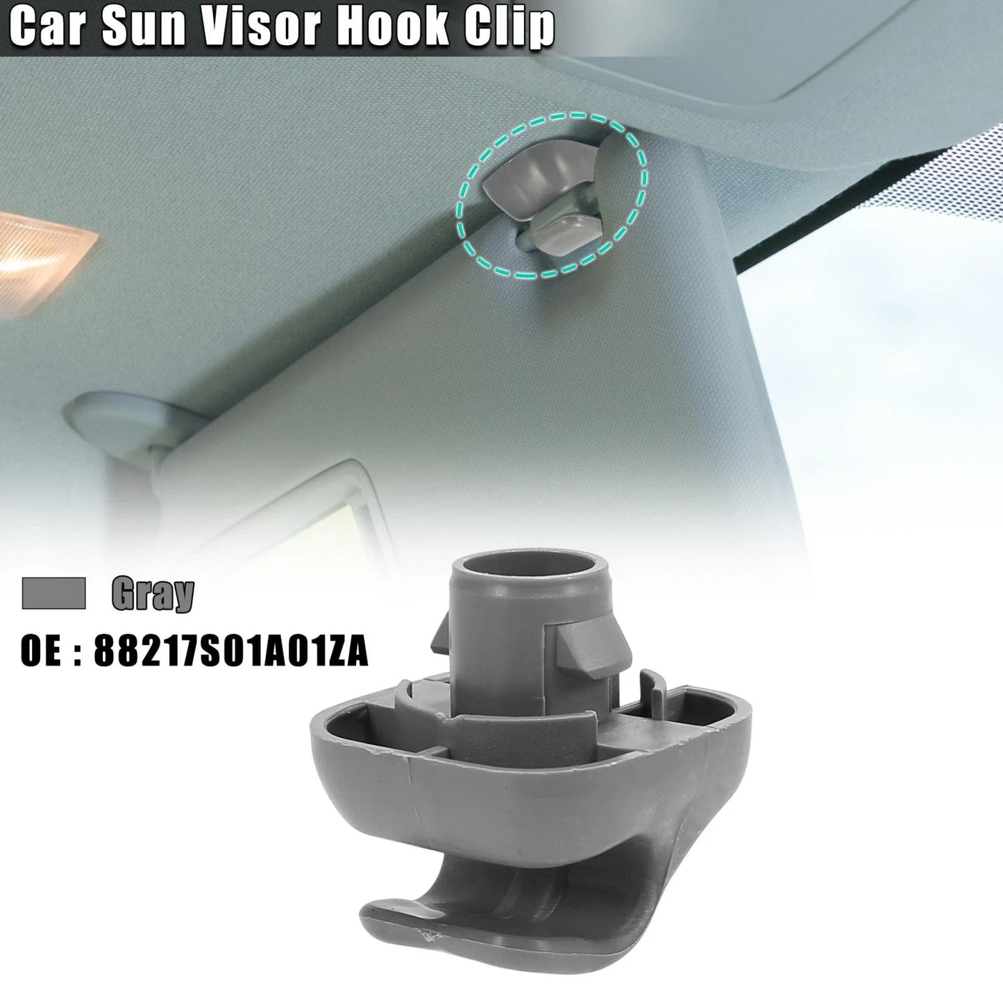 Gray Auto Sun Visor Hook Clip Retainer for Honda Civic (1996-2008)