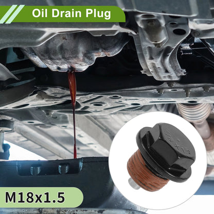 Set of 2 M18x1.5 Aluminum Oil Drain Plug with Gasket for Car Motorcycle