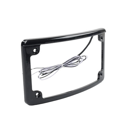 Black Rear License Plate Frame Bracket w/Light for Harley Touring (2009-2023)