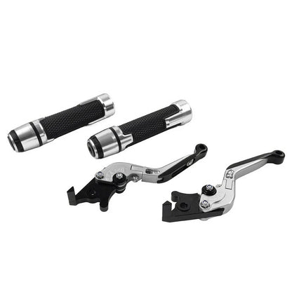 Silver Extendable Brake Clutch Levers Grip Set for Kawasaki ZX10R (2016-2023)