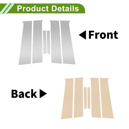 Set of 6 Pillar Window Trim for Chevy Aveo (2012–2023) Silver Tone