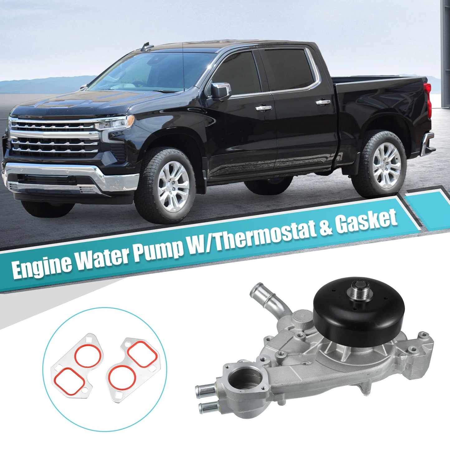 Set of 1 Engine Water Pump with Thermostat No.12456113 for Chevrolet Avalanche (2002–2013)