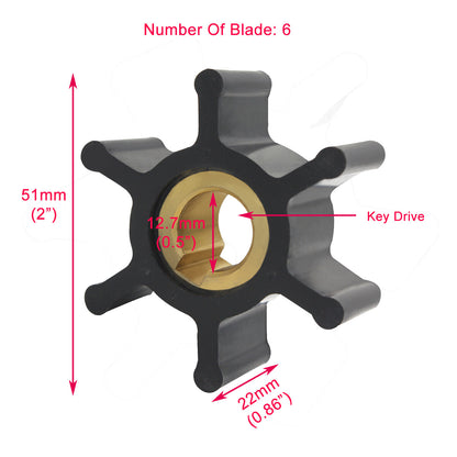 Sea Water Pump Impeller Repair Kit for Yanmar Marine (2GMF, 3HM, 3HMF, 3HM35)