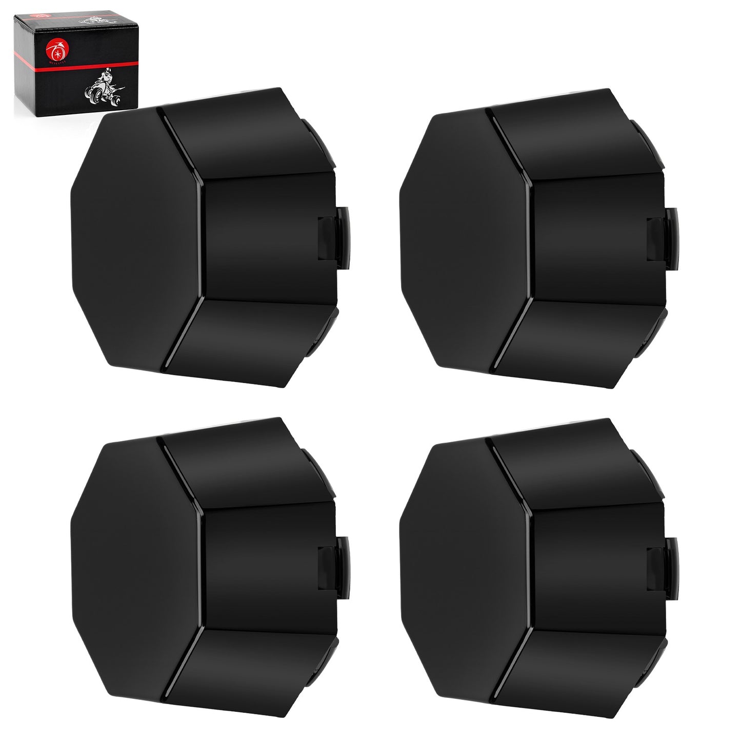 Set of 4 Black Center Wheel Hub Caps for Polaris Sportsman 570 SP (2015–2025)