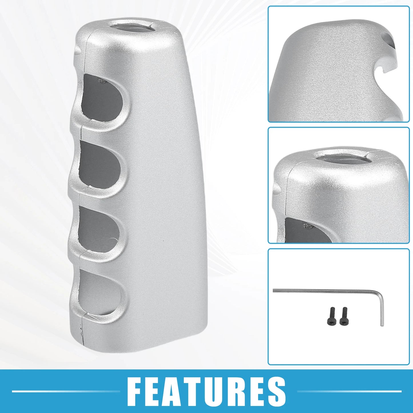 Handbrake Cover Grips for Ford Mustang (2015–2021) Silver Tone