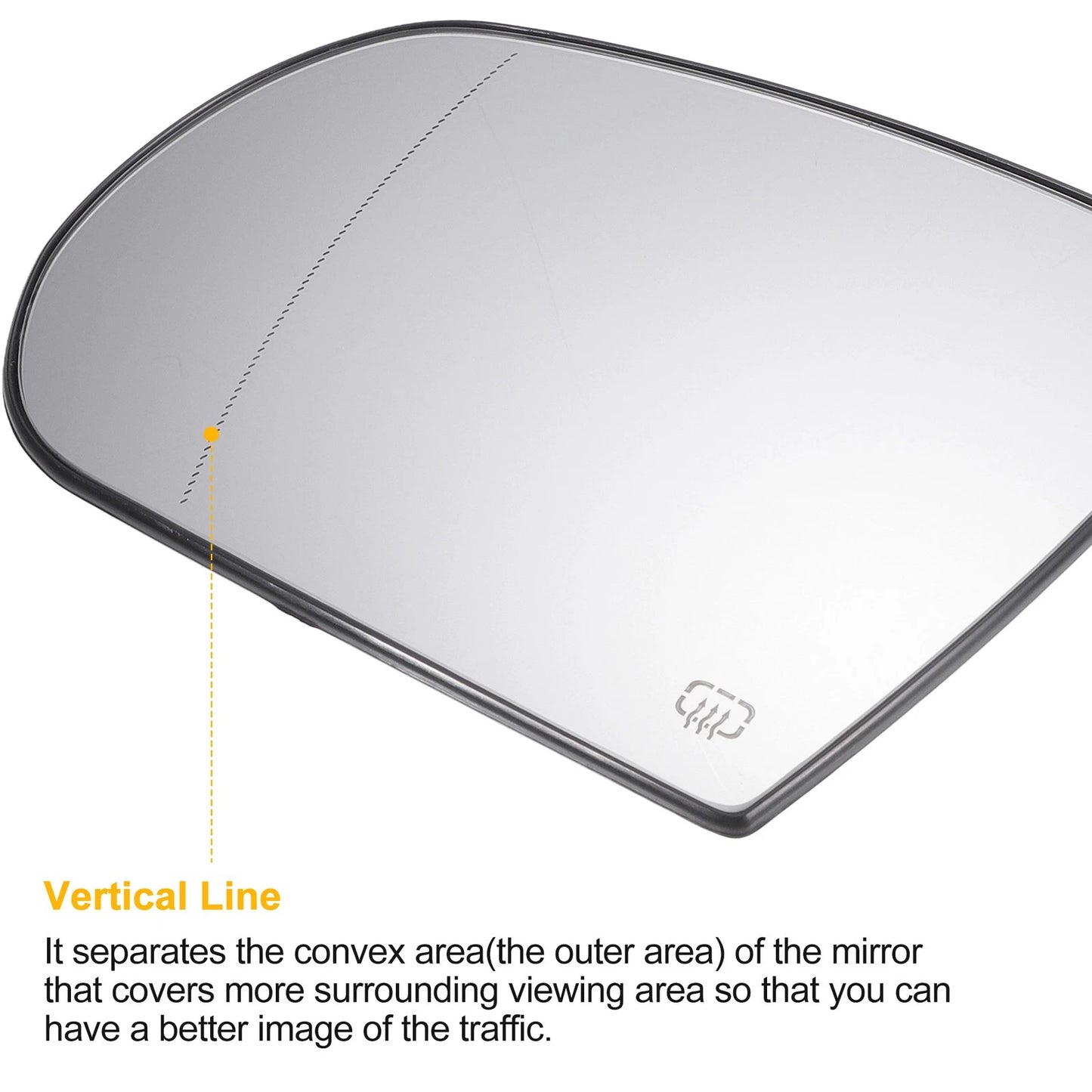 Left Side Heated White Mirror Glass for Jeep Cherokee Compass (2011–2021)