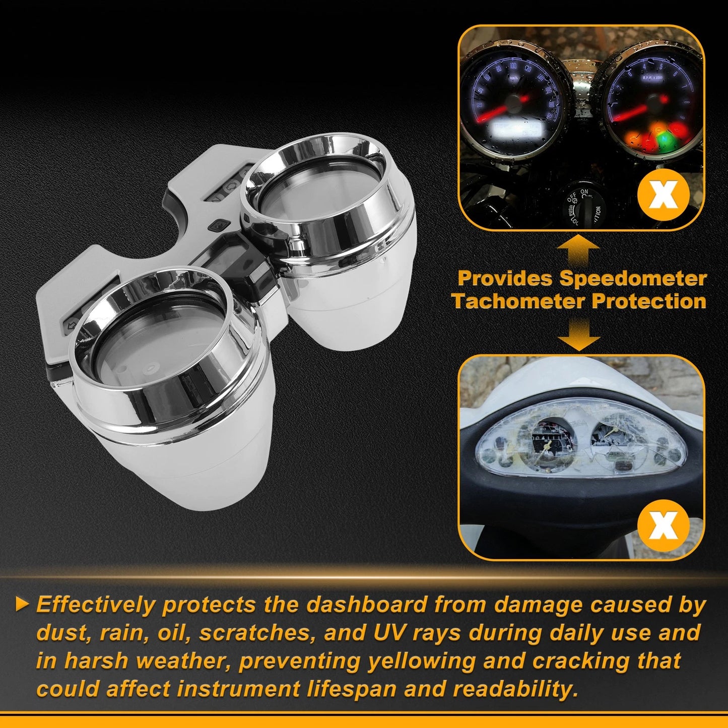 Speedometer Gauge Cover for Yamaha XJR400 (2003–2008) Plastic