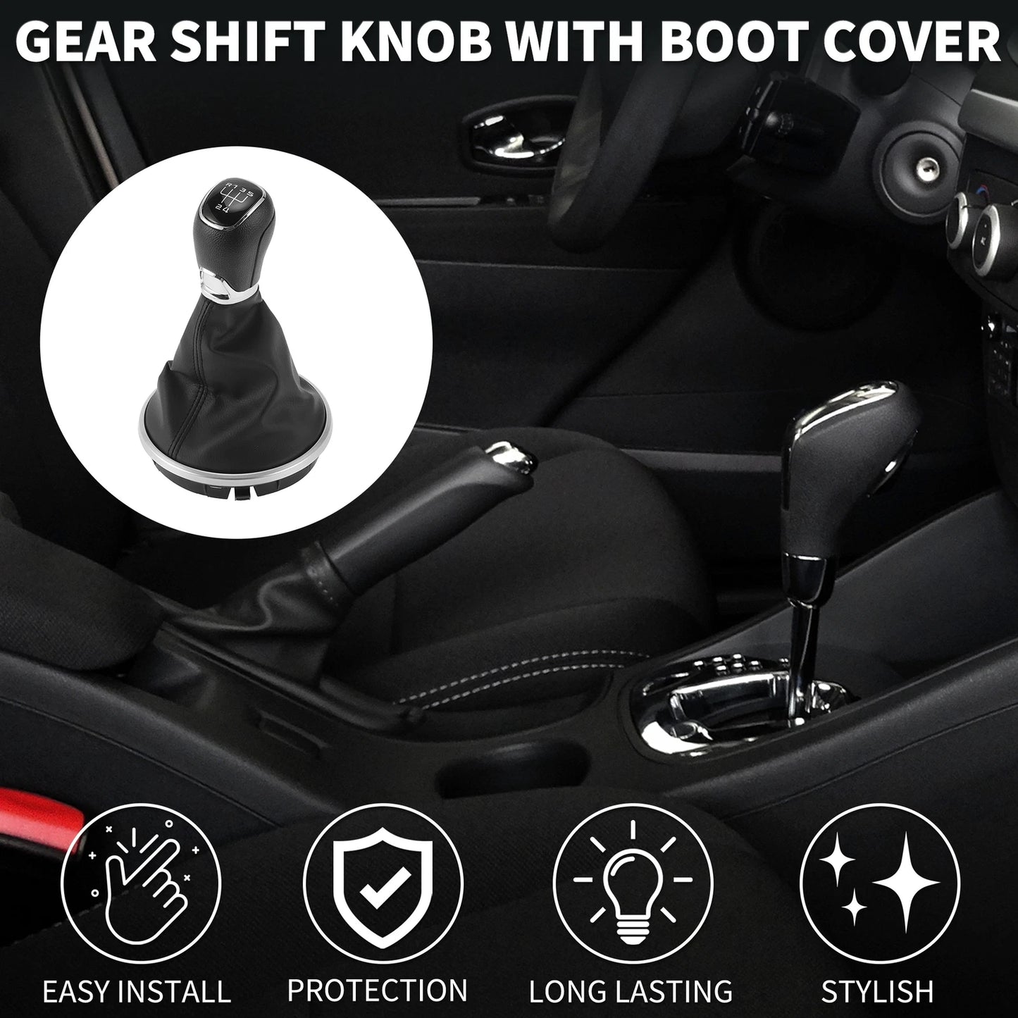 5 Speed Gear Shift Knob with Cover No. 6Y0711113H for Skoda Fabia I (1999–2008)