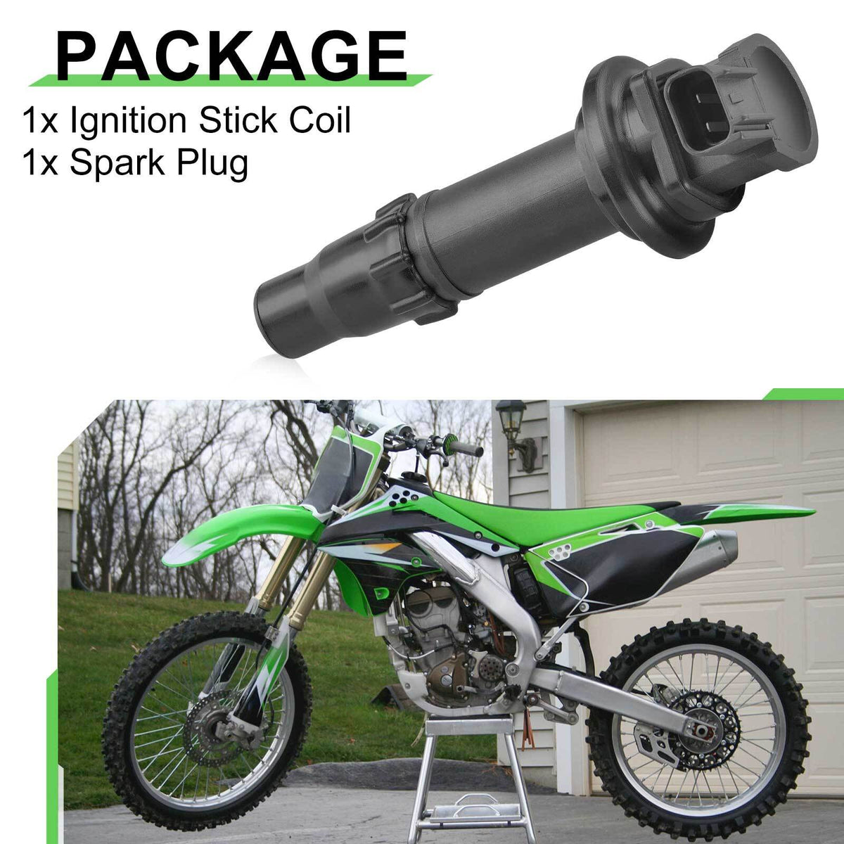 Ignition Coil & Spark Plug for Kawasaki KX250F (2006–2010)
