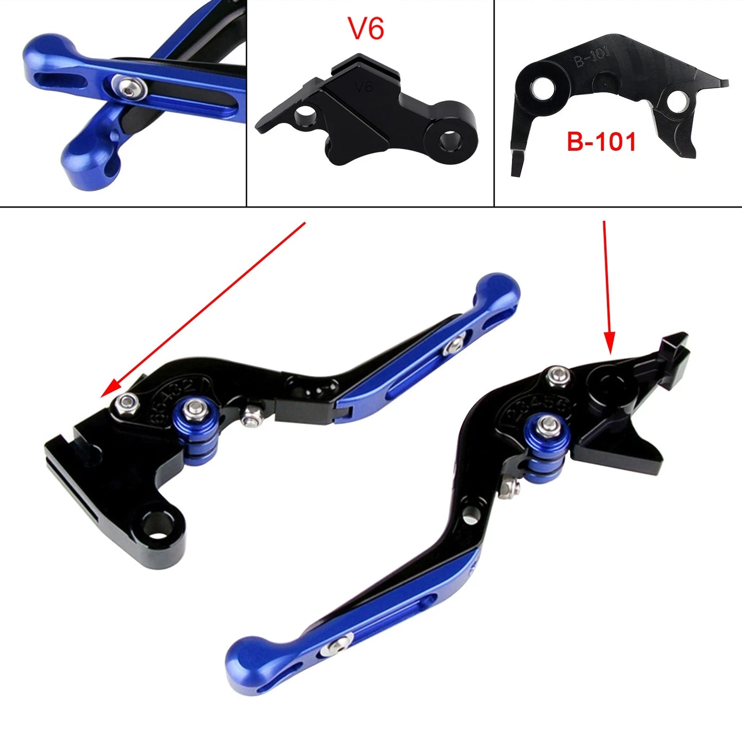 Adjustable Brake Clutch Levers for Yamaha XSR900 MT-09 (2024–2025) Blue