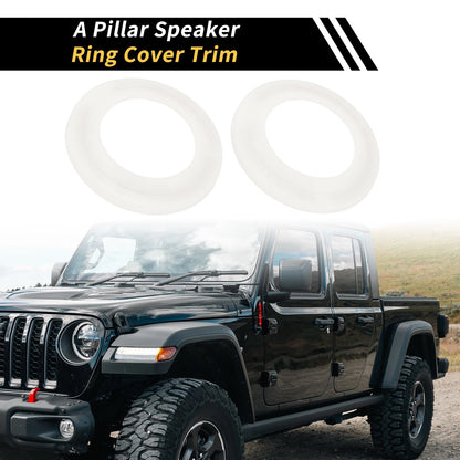 A Pillar Speaker Ring Cover Trim for Jeep Wrangler JK (2007–2014) White