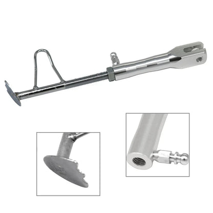 Adjustable Non-Slip Motorcycle Foot Side Stand Support Leg Kickstand Silver