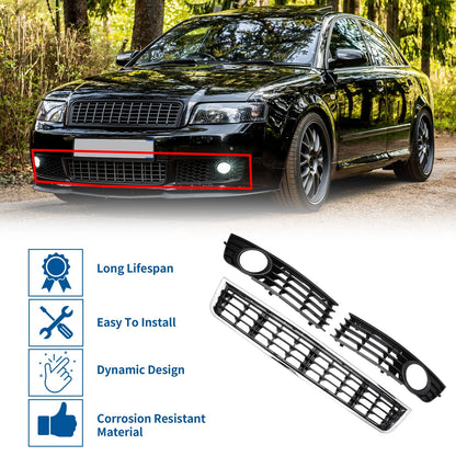 Set of 1 Front Lower Bumper Grille Grill for Audi A4 B6 (2003–2005) No.8E0807681 Black