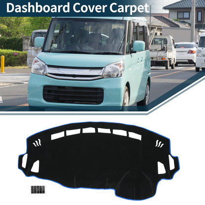 Set of 1 Dashboard Cover Mat for Suzuki Spacia MK32S (2013–2017) Black Blue