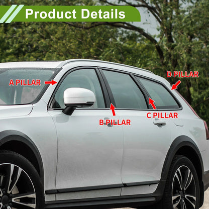 6 Pcs Black Pillar Window Trim for Chevy Suburban (2015-2020)