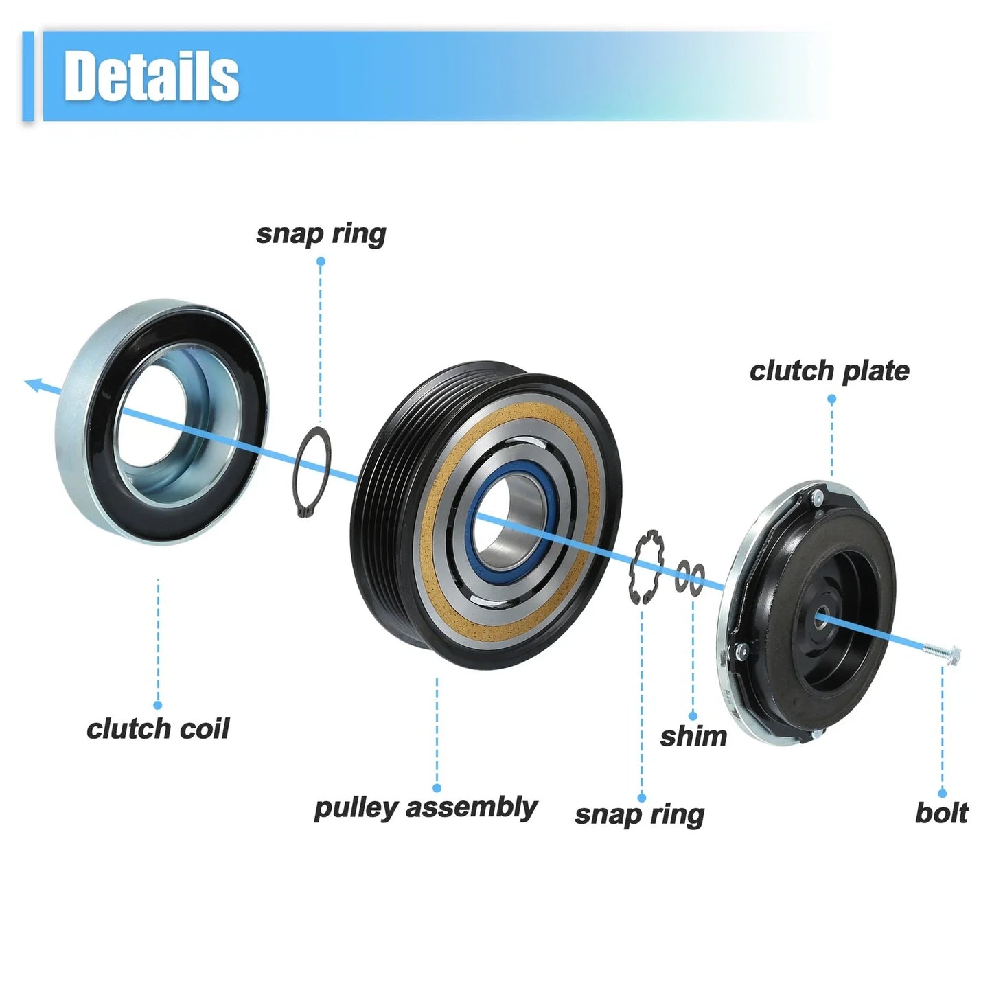 AC Compressor Clutch Set for Chevrolet Silverado 3500HD (2007-2014)