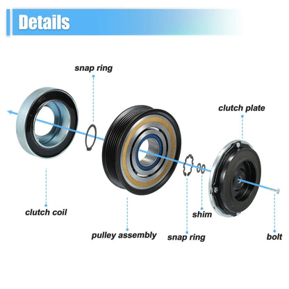 AC Compressor Clutch Set for Chevrolet Silverado 3500HD (2007-2014)