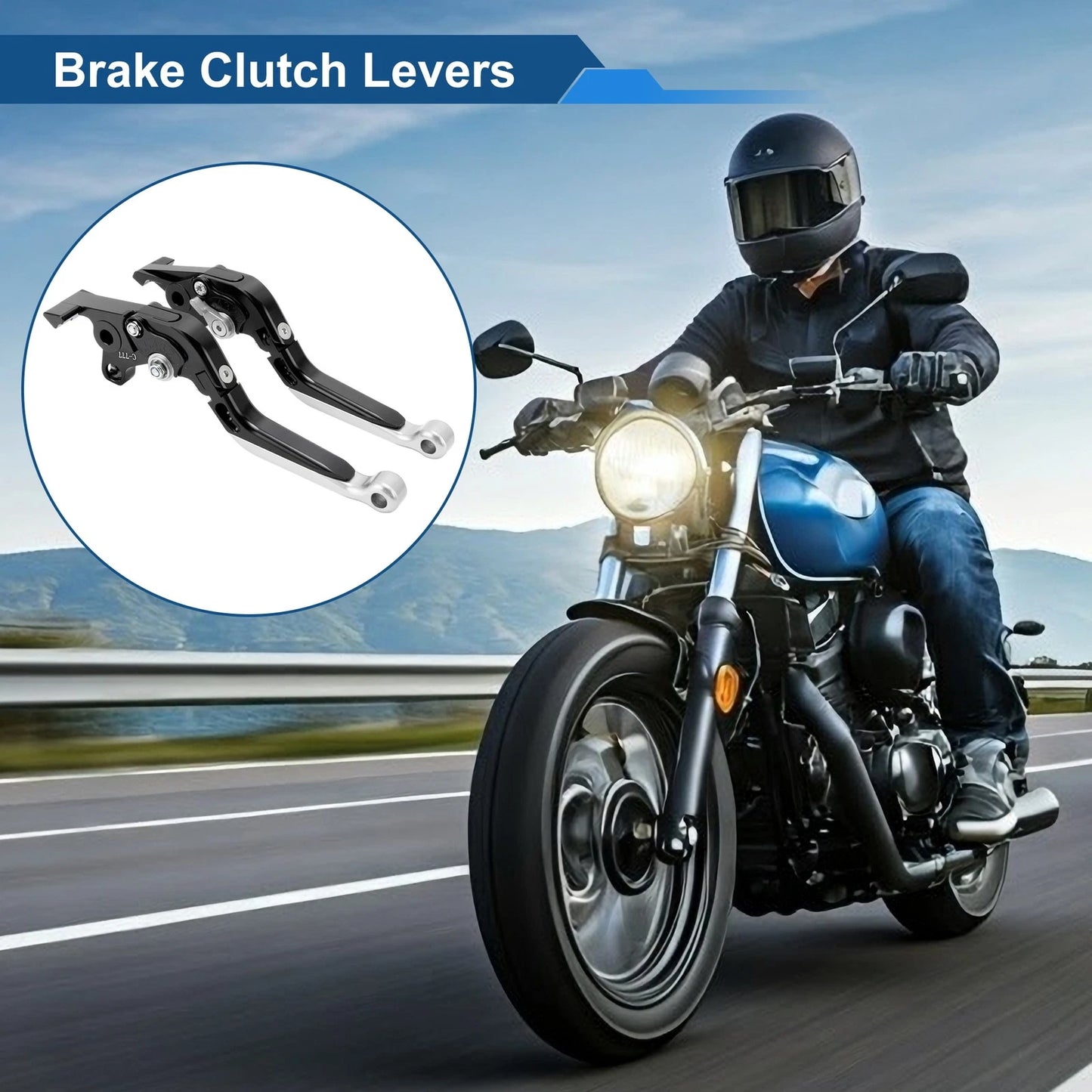 Short Long Brake Clutch Lever for Kawasaki ZX7R/ZX7RR (1989–2003) Black Silver