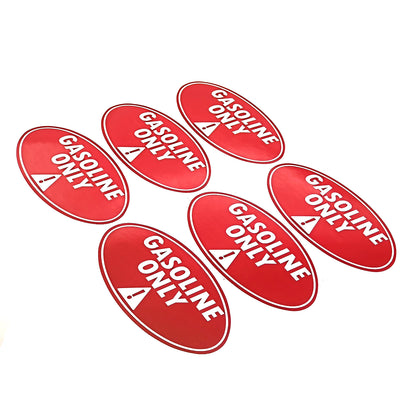 Gasoline Only Sticker Label for Truck (Weatherproof Vinyl)