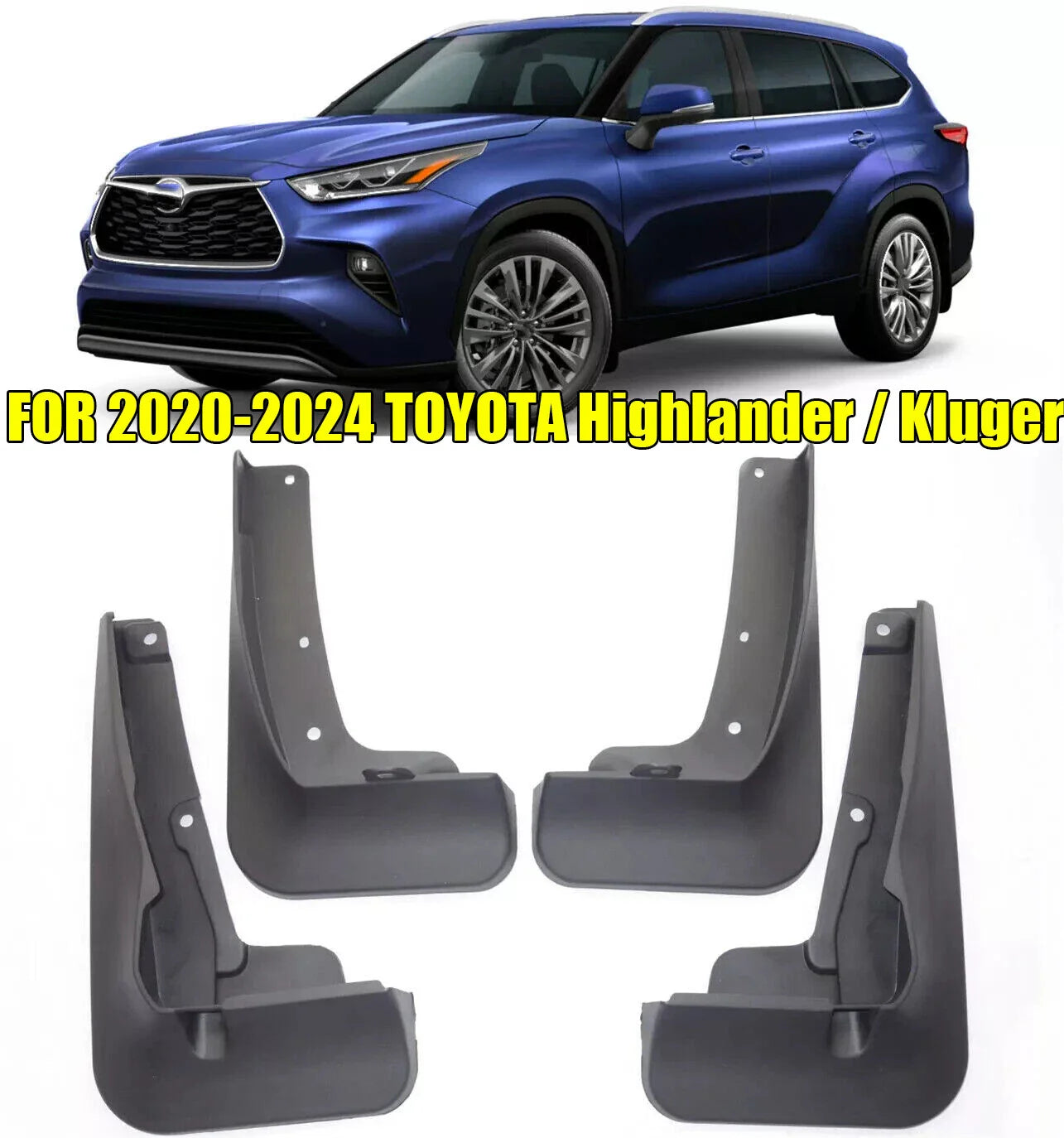 2 x Mud Flaps Splash Guards for TOYOTA Highlander/Kluger (2020–2024)