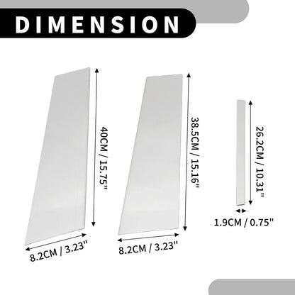 6 Pcs Car Pillar Window Trim for Lexus Sedan 4-Door (2021-2023) Chrome Silver