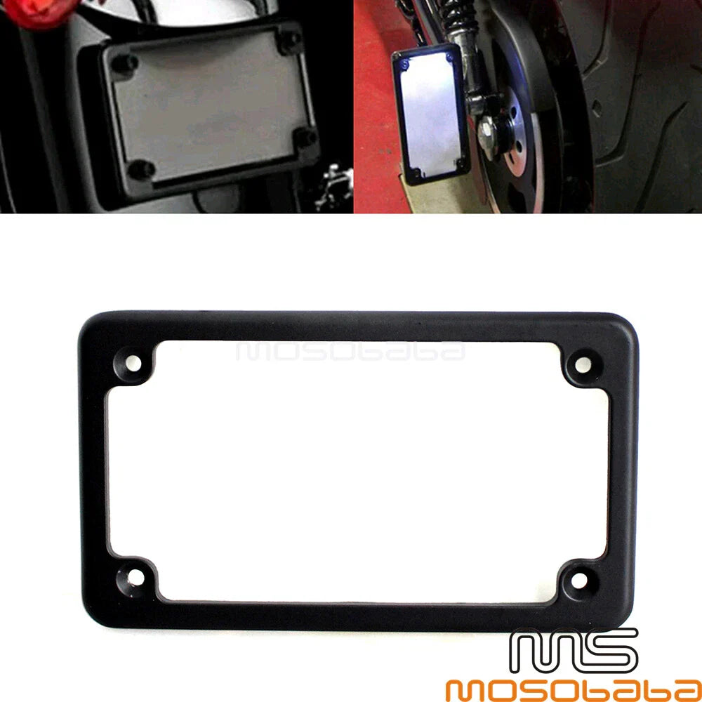 Chrome License Plate Frame Bracket for Harley Scooter Chopper 4" x 7"