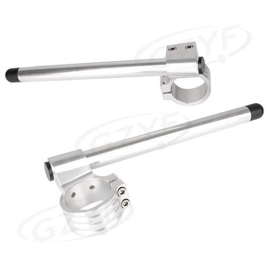 35mm Clip On Handlebar Fork Tubes for Universal Motorcycle - Silver