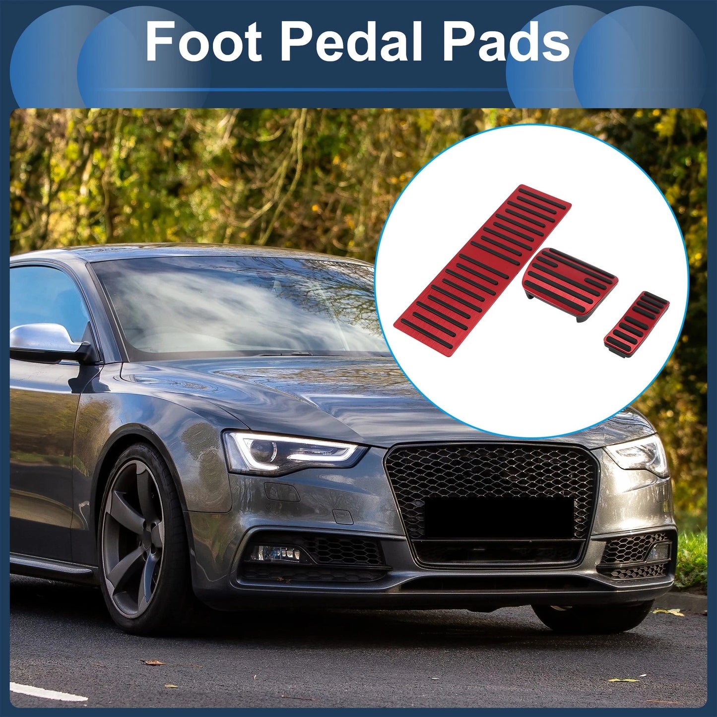 3Pcs Accelerator Pedal Covers for Audi A4 A5 A6 Q5 (2014–2020)