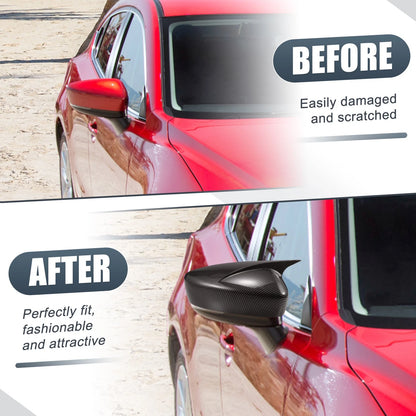 Pair Rearview Mirror Cover Overlay for Mazda 3 Axela (2014–2019) Carbon Fiber