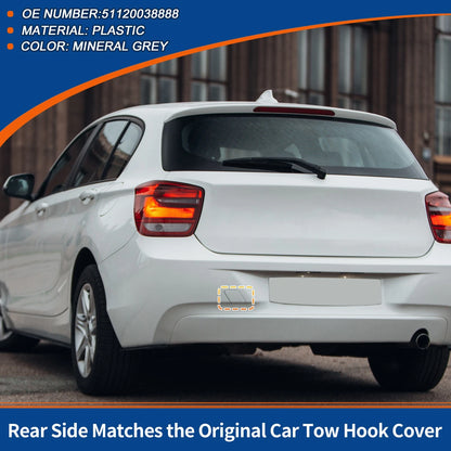Rear Tow Hook Cover for BMW 1 Series F20 (2012–2019) No. 51120038888 Mineral Grey