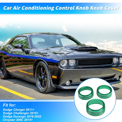 3X Control Switch Knob Button Cover Trim Ring for Dodge Charger (2011–2023) Green