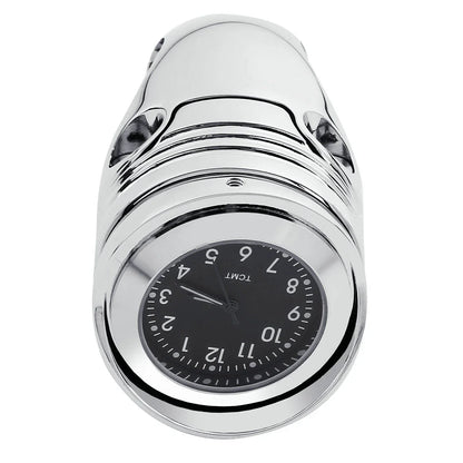 Chrome 1 1/4" Handlebar Mount Clamp Clock for Harley Dyna Chopper