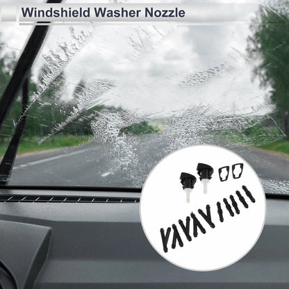 Windshield Washer Nozzle w/ 5" Hose Connector for Dodge - Black, White