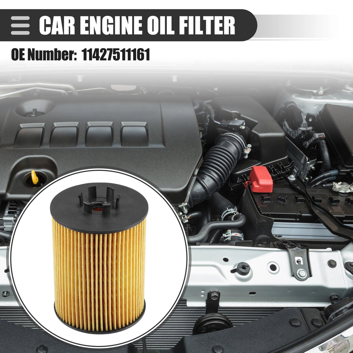 Set of 1 Engine Oil Filters for BMW 545i 645Ci 745i (2004–2006) No. 11427511161