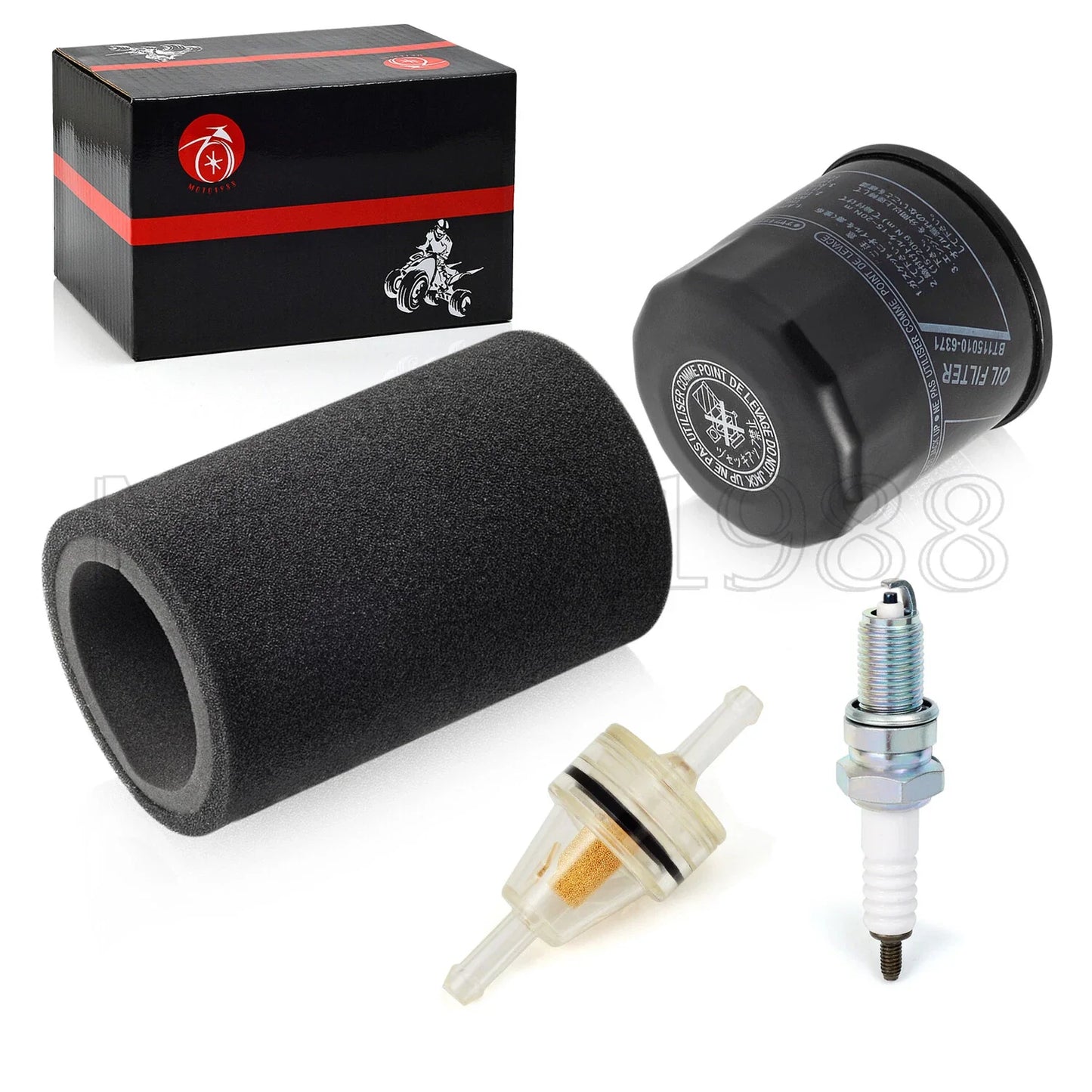 Air Filter Foam & Oil Filter Spark Plug for Yamaha Kodiak (2004-2006)