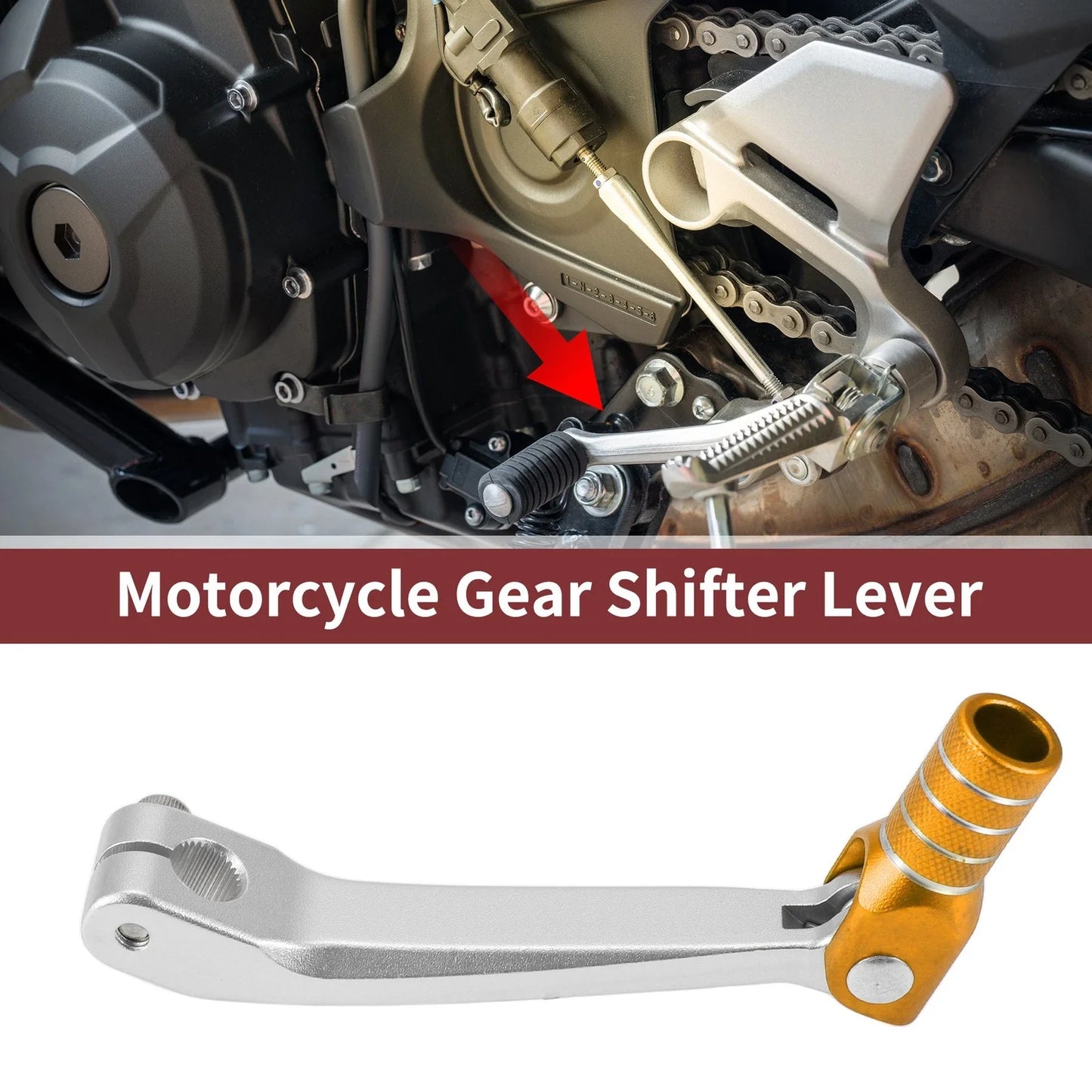 Shifter Lever for Honda CRF150F 2003-2017 - Silver & Gold Tone (2003-2017)