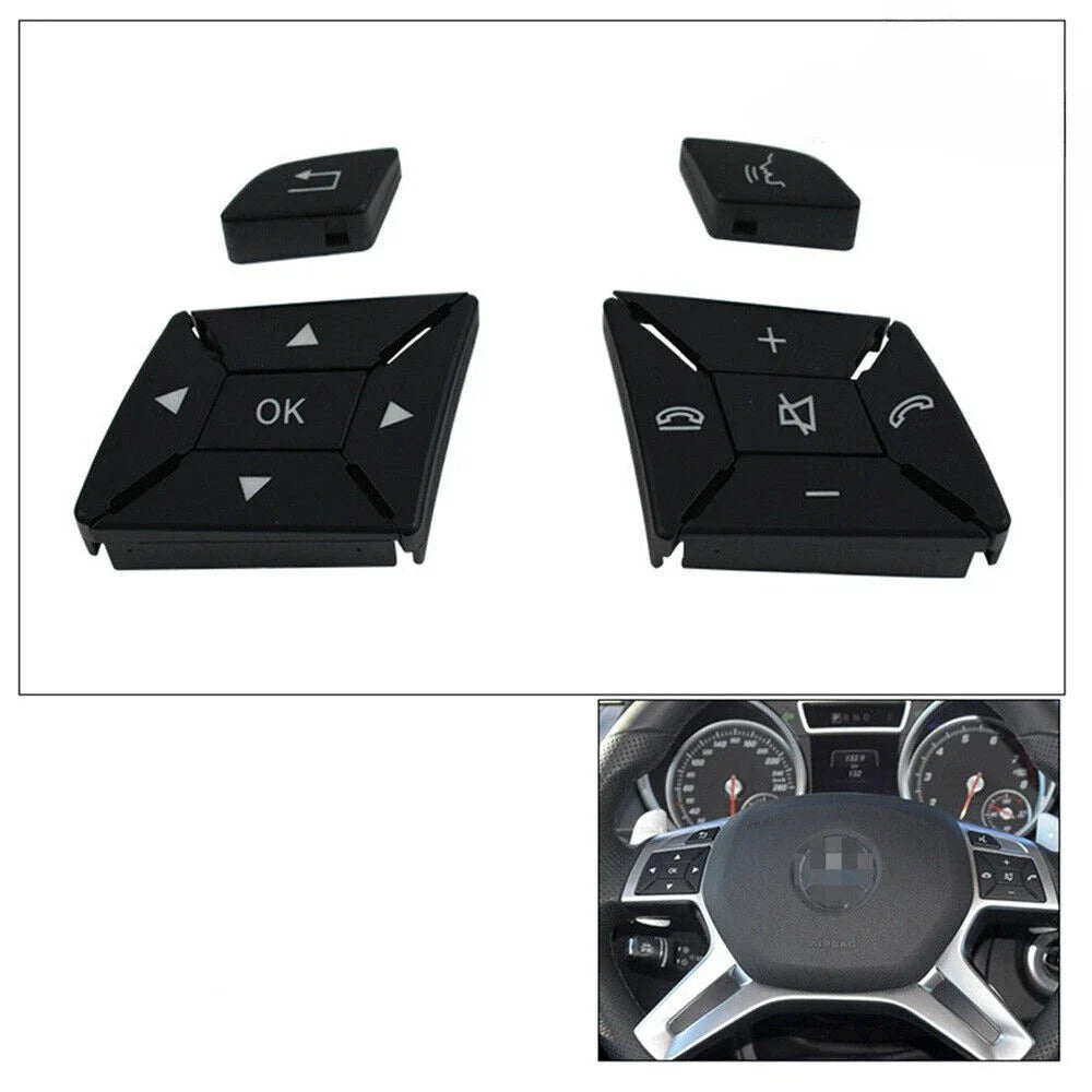 Steering Wheel Control Switch Button Cover Kit for Benz GL (2013–2015)