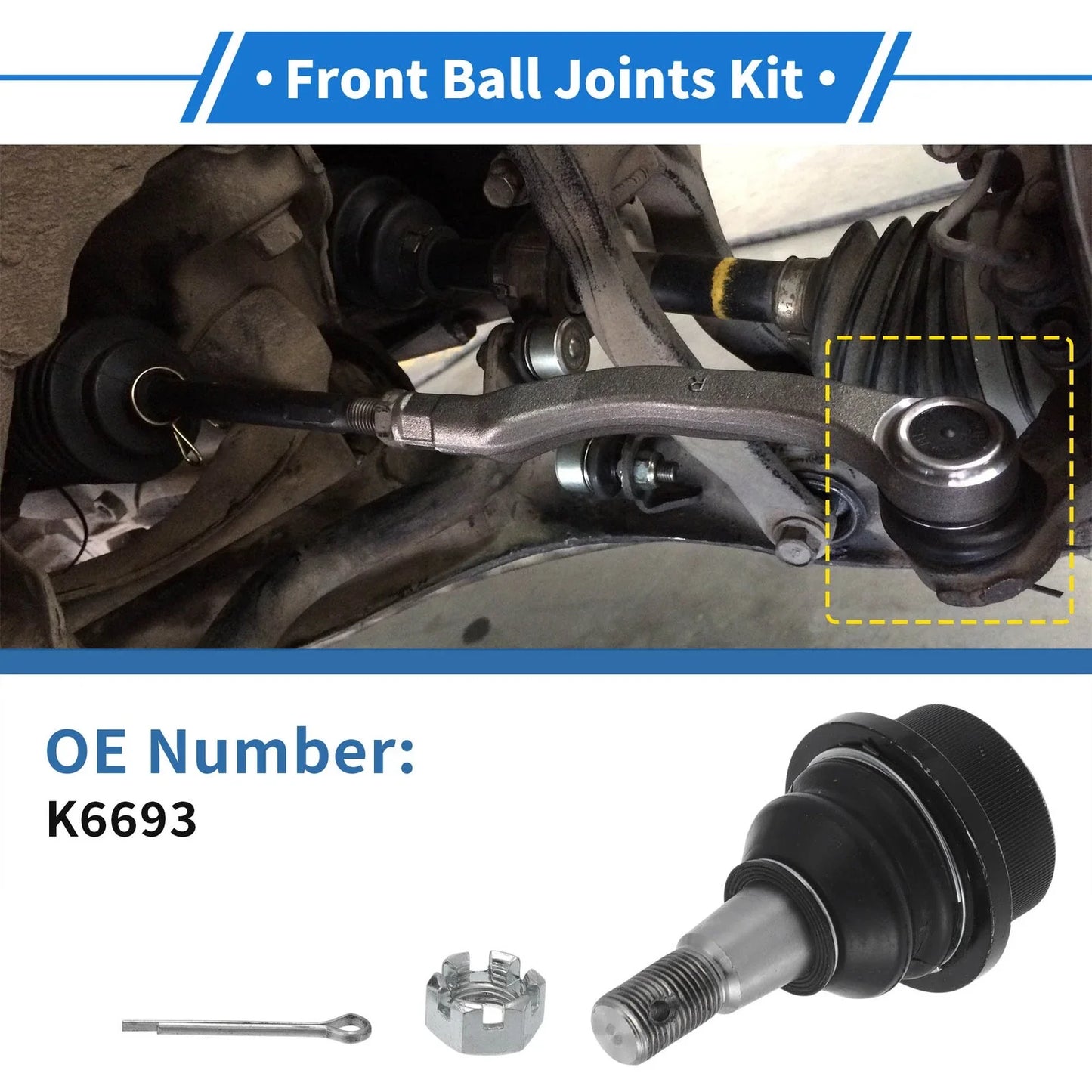 2 x Front Lower Ball Joints for Chevrolet Silverado 1500 HD (2001-2003)