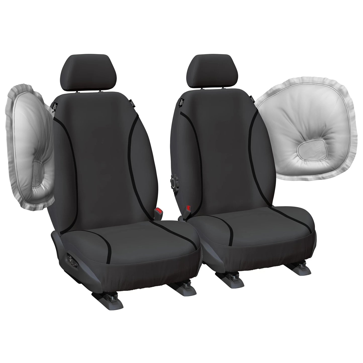 Set of 2 Grey Canvas Tailor Made Car Seat Covers for VW Amarok (2011–2019)