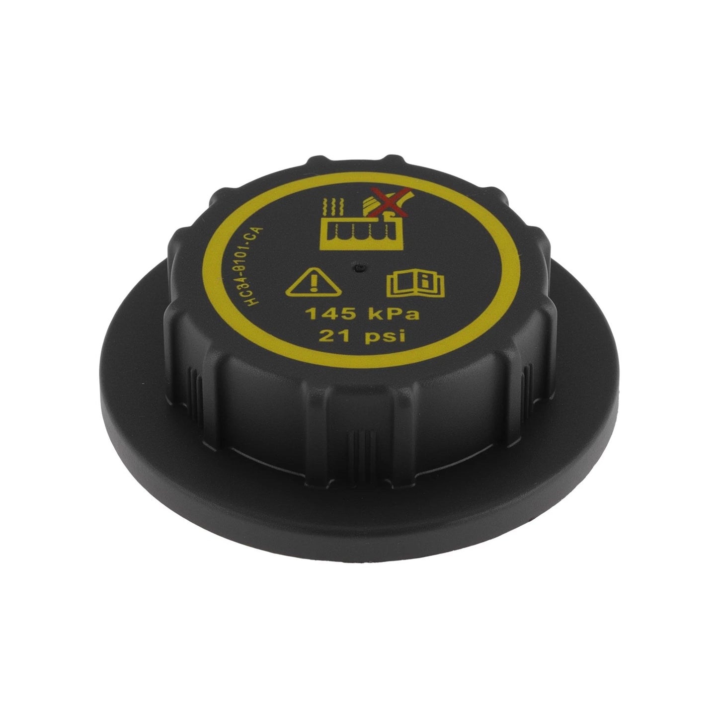 Coolant Cap for Ford F250 F350 F450 F550 Super Duty (2015–2019) No.HC348101CA Black