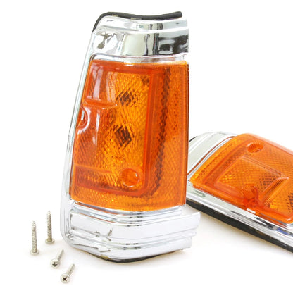 Chrome Front Side Signal Lights for Nissan Datsun 720 (1980–1989)