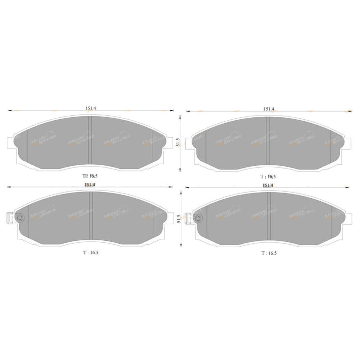 Set of 4 Front Disc Brake Pads for Nissan Maxima (1995–1999)
