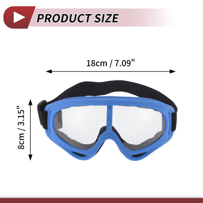 Motorcycle Riding Goggles Clear Lens Light Blue Frame (Universal Fit)