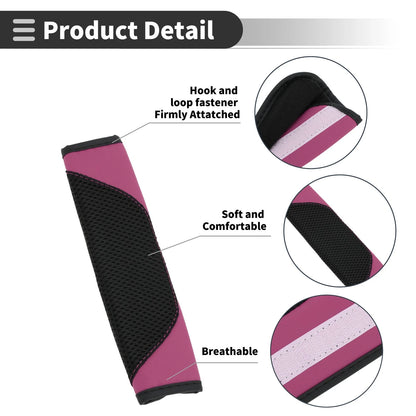 Set of 2 Pink Seat Belt Cover Pads for Universal Fit (22cm)