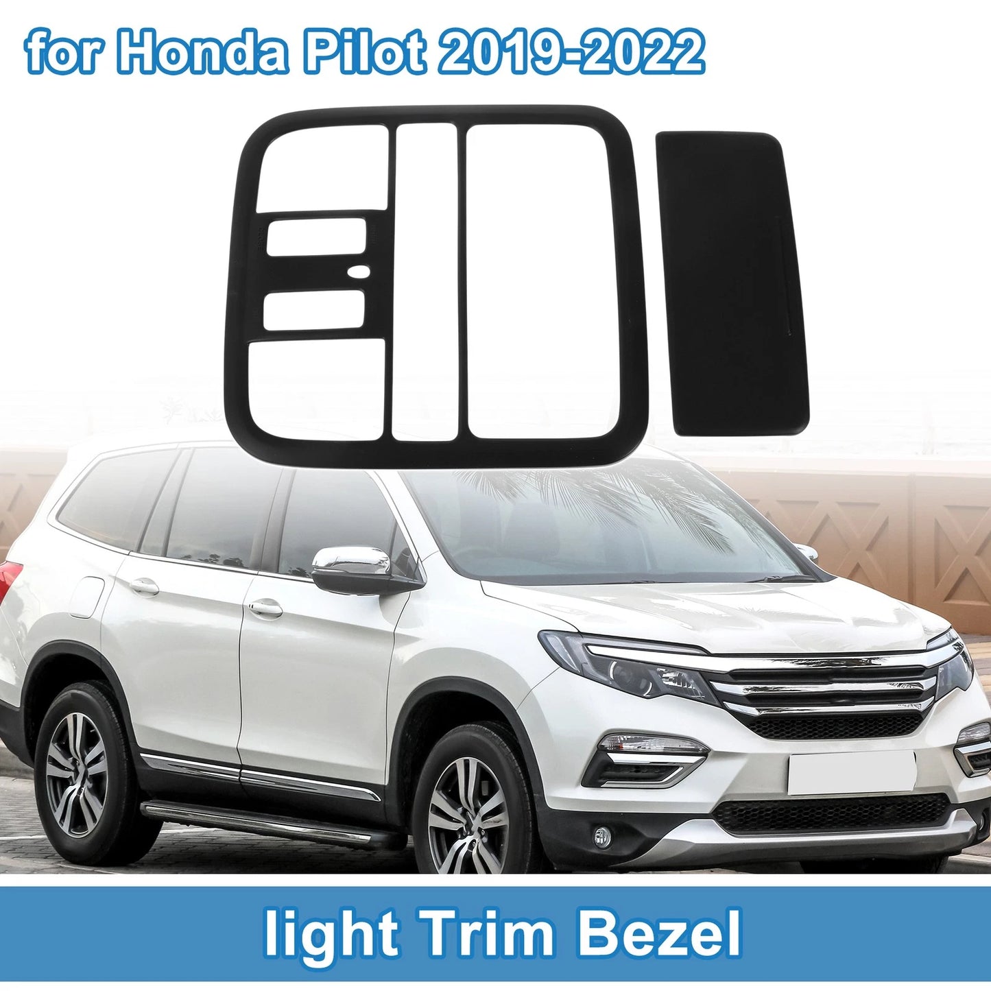Front Row Headlight Trim Bezel for Honda Pilot (2019–2022) Matte Black